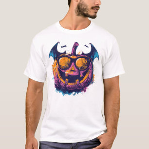T-shirt Cool Jack-O’ Citrouille à lanterne avec lunettes d