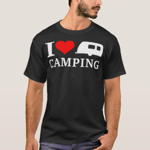T-shirt Cool J'Aime Camping Avec Remorque Rv Et Coeur