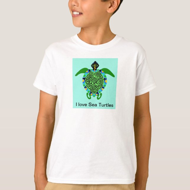 T-shirt Cool J'aime Sea TURTLES - Animaux marins (Devant)