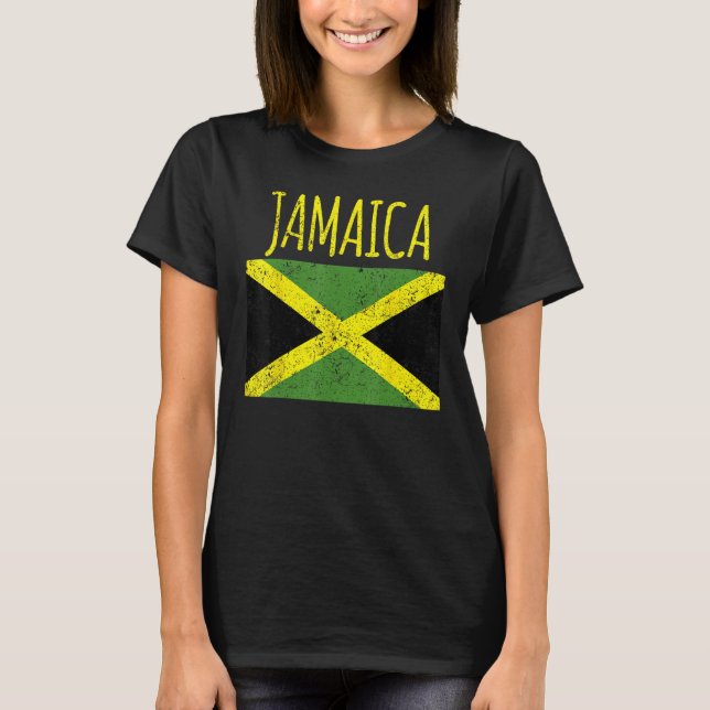 T-shirt Cool Jamaica distresssed Jamaican flag proud Jamai (Devant)