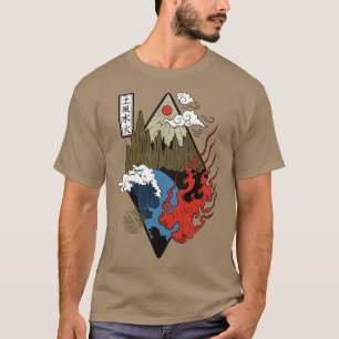 T-shirt Cool Japonais Quatre éléments sacrés