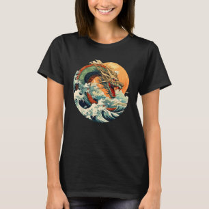T-shirt Cool japonais serpent dragons visage costume avec
