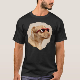 T-shirt Cool Jaune Labrador Chien portant des lunettes de 