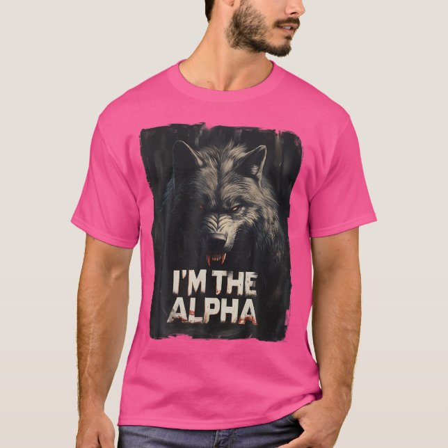 T-shirt Cool Je Suis L'Alpha Wolf Tendance (Devant)