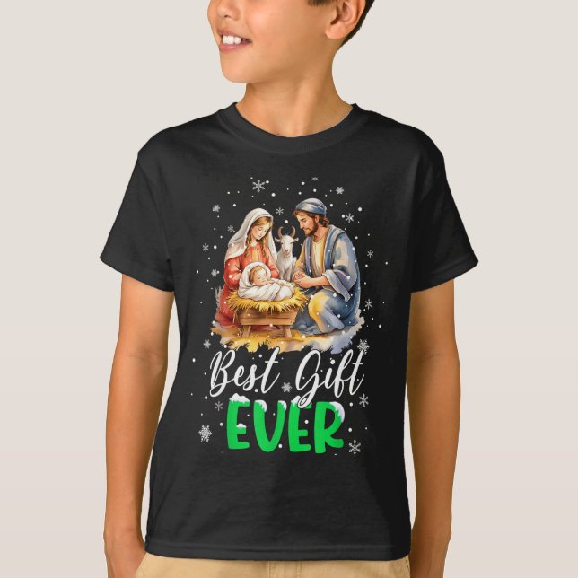 T-shirt Cool Jesus Nativity Scene Christian Ever Christmas (Devant)