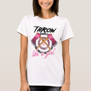 T-shirt Cool Jeter Comme Une Fille Drôle Ax Jetant Un Cade