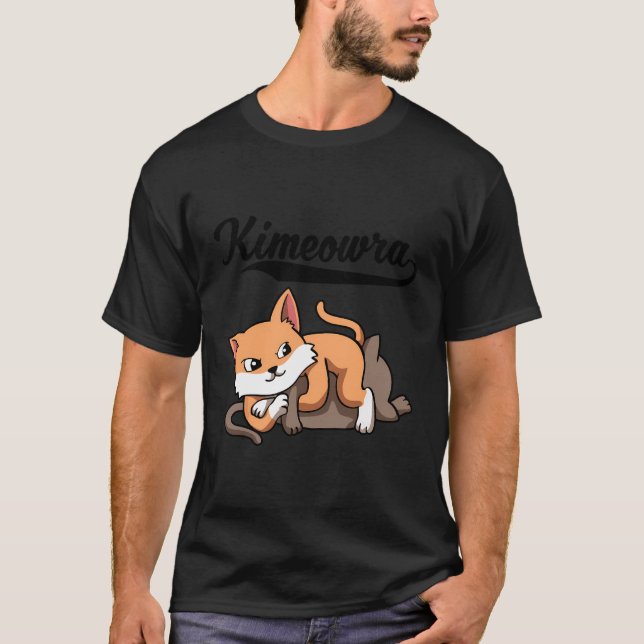 T-shirt Cool Jiu Jitsu Kimura Cute Kawaii Kimeowra Chat Fu (Devant)