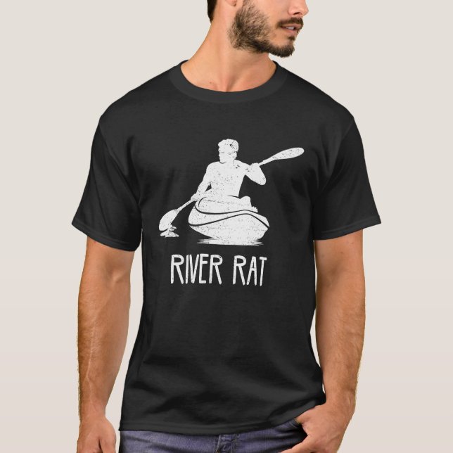 T-shirt Cool Kayak River Rat river kayaking mens kayak (Devant)