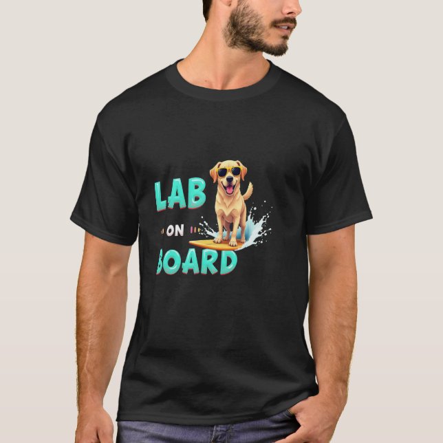 T-shirt Cool Labrador Surfing Chien (Devant)