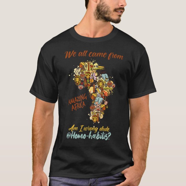 T-shirt Cool L'Évolution De L'Humanité Nous Sommes Tous Af (Devant)