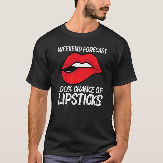 T-shirt Cool Lipstick For Men Women Cosmetic Makeup (Devant)
