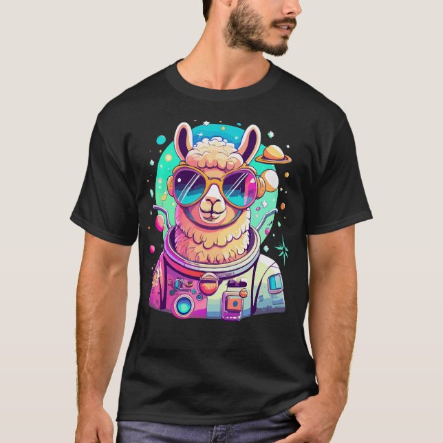 T-shirt Cool Llama Astronaut (Devant)
