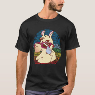 T-shirt Cool Llama Lunettes de soleil Alpaca Retro Vintage