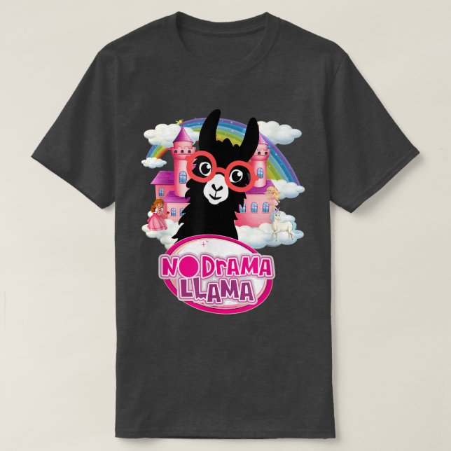 T-shirt Cool Llama with Fairy Princess Palace (Design devant)