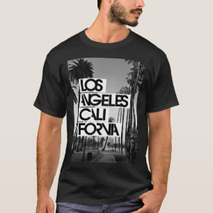 T-shirt Cool Los Angeles California Skyline en Blanc & Bla