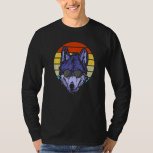 T-shirt Cool Loup Solitaire Avec Lunettes De Soleil