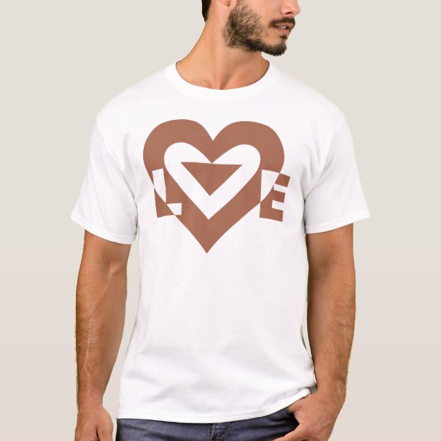 T-shirt Cool Love Graphic, Mocha Brown (Devant)
