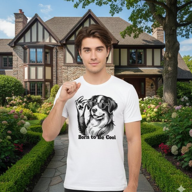 T-shirt Cool Lucky Dog Funny Sunglasses Dog with Shamrock (Créateur téléchargé)