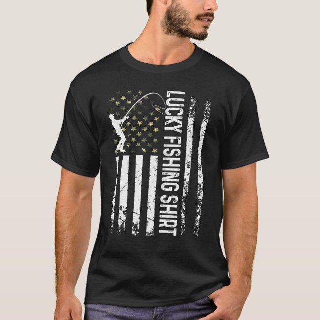 T-shirt Cool Lucky Fishing  For Fishing  Tee (Devant)