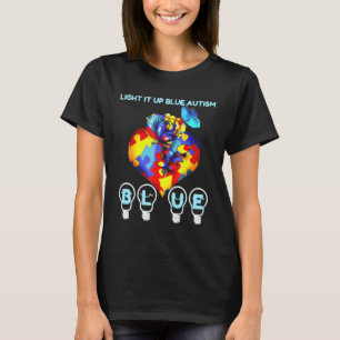 T-shirt Cool Lumière Il Vers Le Bleu Autisme Je Porte Bleu