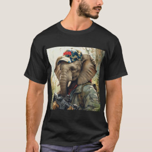 T-shirt Cool MAGA Elephant avec pistolet et camouflage AMÉ