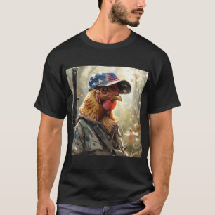 T-shirt Cool MAGA poulet avec pistolet Camouflage Casquett