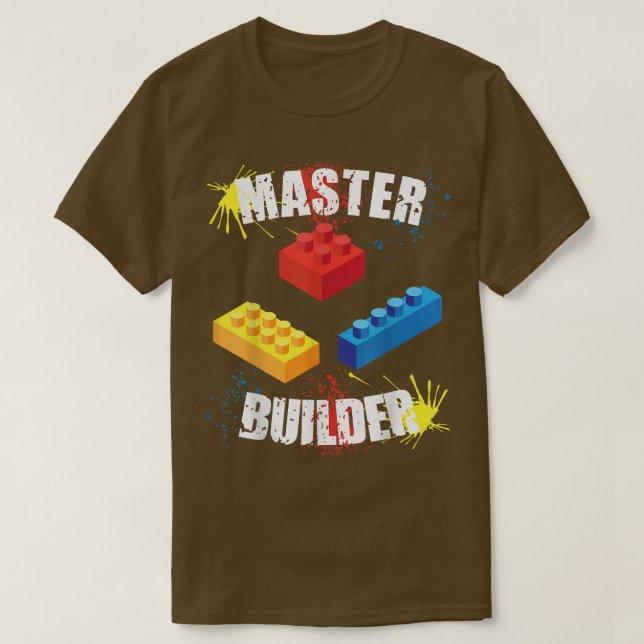 T-shirt Cool Maître Constructeur Funny Bâtiments Blocs Hom (Design devant)