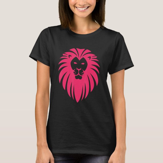 T-shirt Cool Majestic Lion Head rose Faune (Devant)