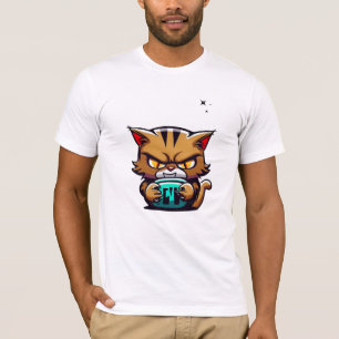 T-shirt Cool Mal Brown Chat Yellow Eye Dark Star Ball