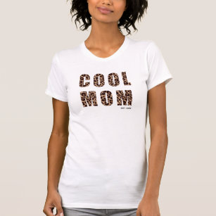 T-shirt Cool Maman Empreinte de léopard Année Fête des mèr