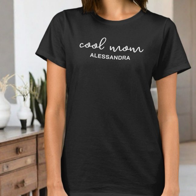 T-shirt Cool maman monogramme typographie calligraphie sim (Créateur téléchargé)