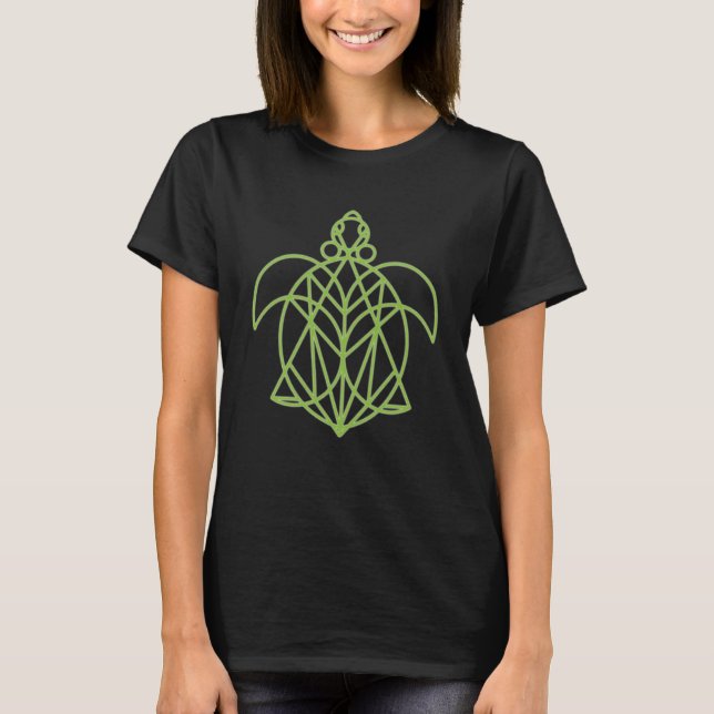 T-shirt Cool Mandala Sacré Géométrie Tortue 2 (Devant)