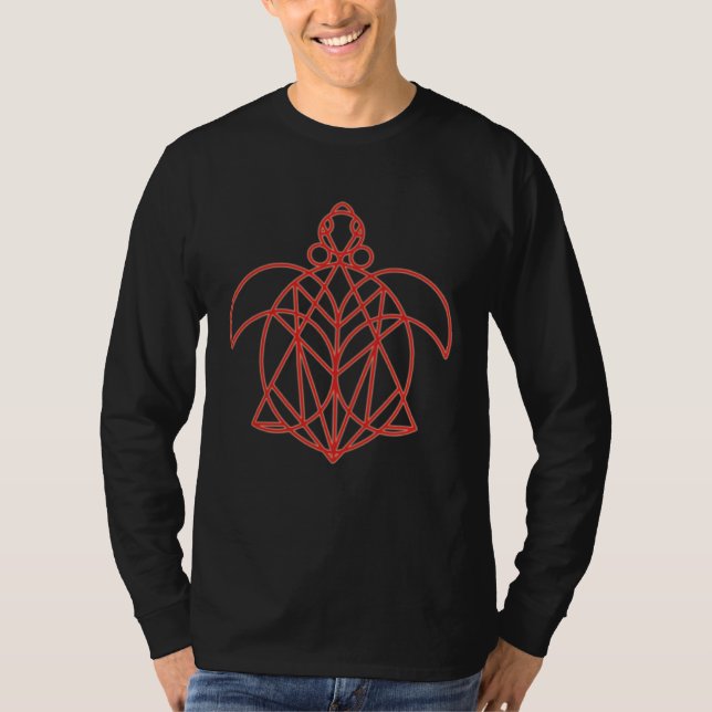 T-shirt Cool Mandala Sacred Geometry Turtle (Devant)