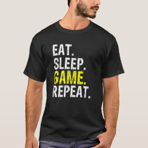 T-shirt Cool Mange Jeu De Sommeil Répéter Jeu Et Joueur Mè