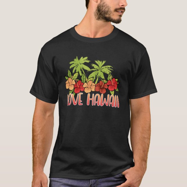 T-shirt Cool Maui Sunset Hawaiian Hibiscus Flowers Honolul (Devant)