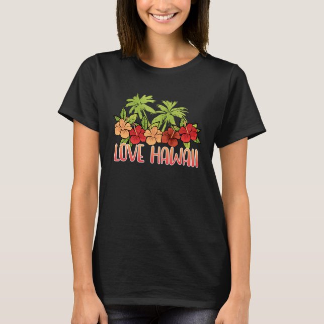 T-shirt Cool Maui Sunset Hawaiian Hibiscus Flowers Honolul (Devant)