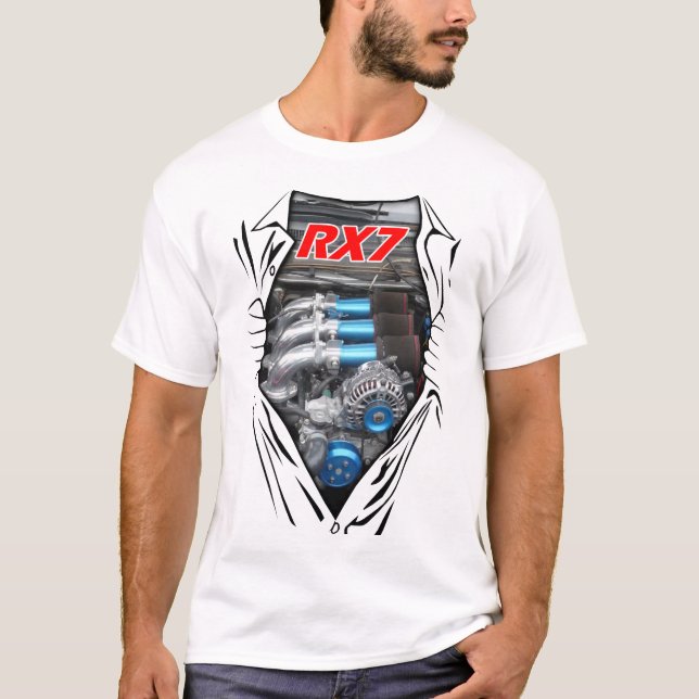 T-shirt Cool Mazda RX7 Rotation Moteur Power Drag Racing C (Devant)
