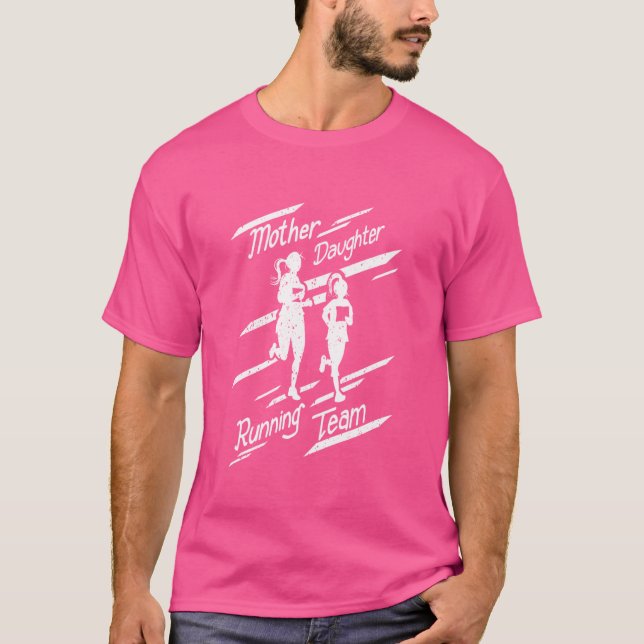 T-shirt Cool Mère Fille Coureur Équipe Funny Runner Ta (Devant)