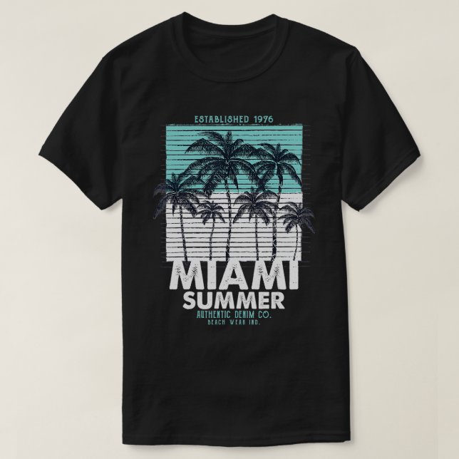 T-shirt Cool Miami Beach est I Love Miami Miami (Design devant)