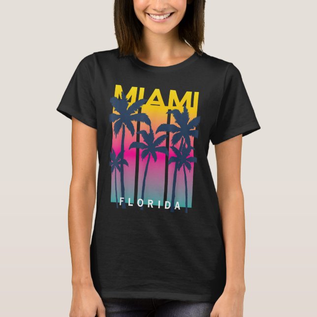 T-shirt Cool Miami Florida Graphic Design Tee - shirts, I  (Devant)