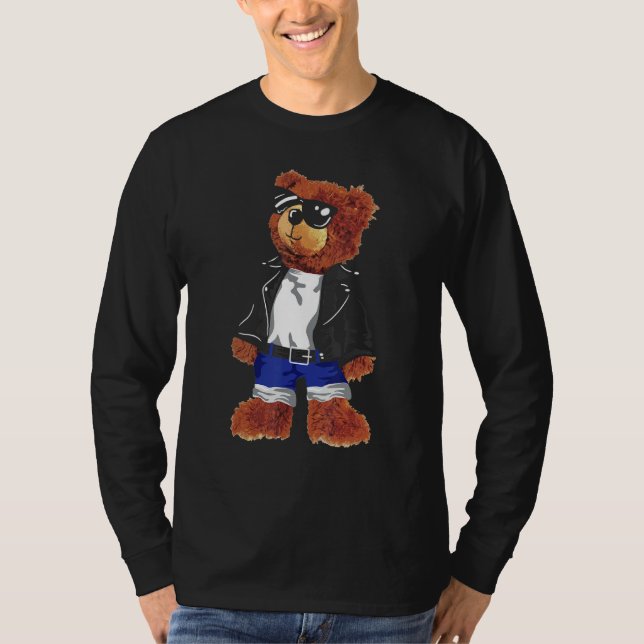 T-shirt Cool Mignonne Ours En Teddy Avec Lunettes De Solei (Devant)