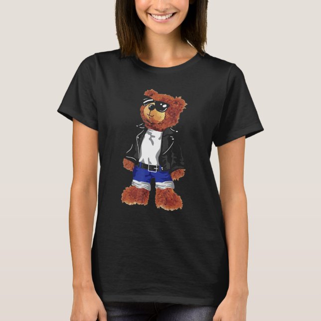 T-shirt Cool Mignonne Ours En Teddy Avec Lunettes De Solei (Devant)
