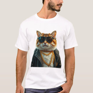 T-shirt Cool, mignonne, pompe, chat futuriste