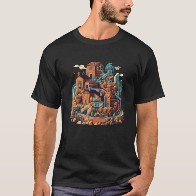 T-shirt Cool Mine Building for mining Company and Miner (Devant)