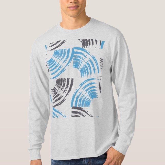 T-shirt Cool, moderne, bleu abstrait tendance (Devant)
