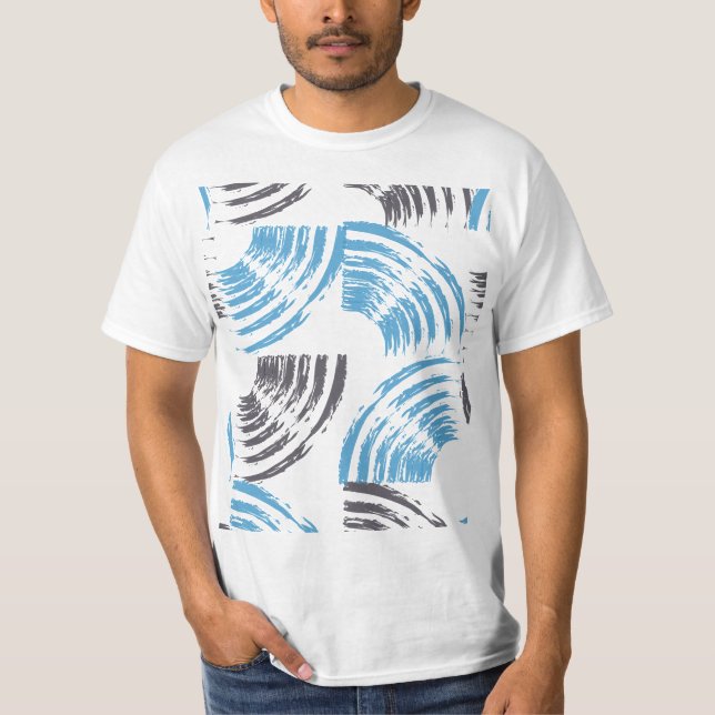 T-shirt Cool, moderne, bleu abstrait tendance (Devant)