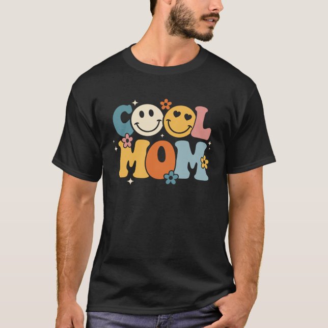 T-shirt Cool Mom Happy Mother s Day Groovy Retro Best Mom  (Devant)