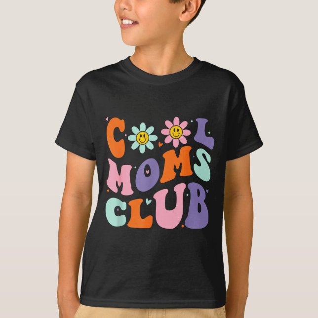 T-shirt Cool Moms Club Retro Groovy Mom Mommy Mama Mothers (Devant)
