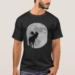 T-shirt Cool Moose Moon Howling Moose