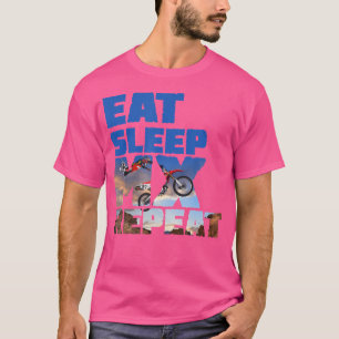 T-shirt Cool Motocross s Mangent Sleep Bmx Répéter